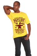 T-shirt graphique à manches courtes en viscose de bambou/coton biologique pour homme "Hard Work Pays"