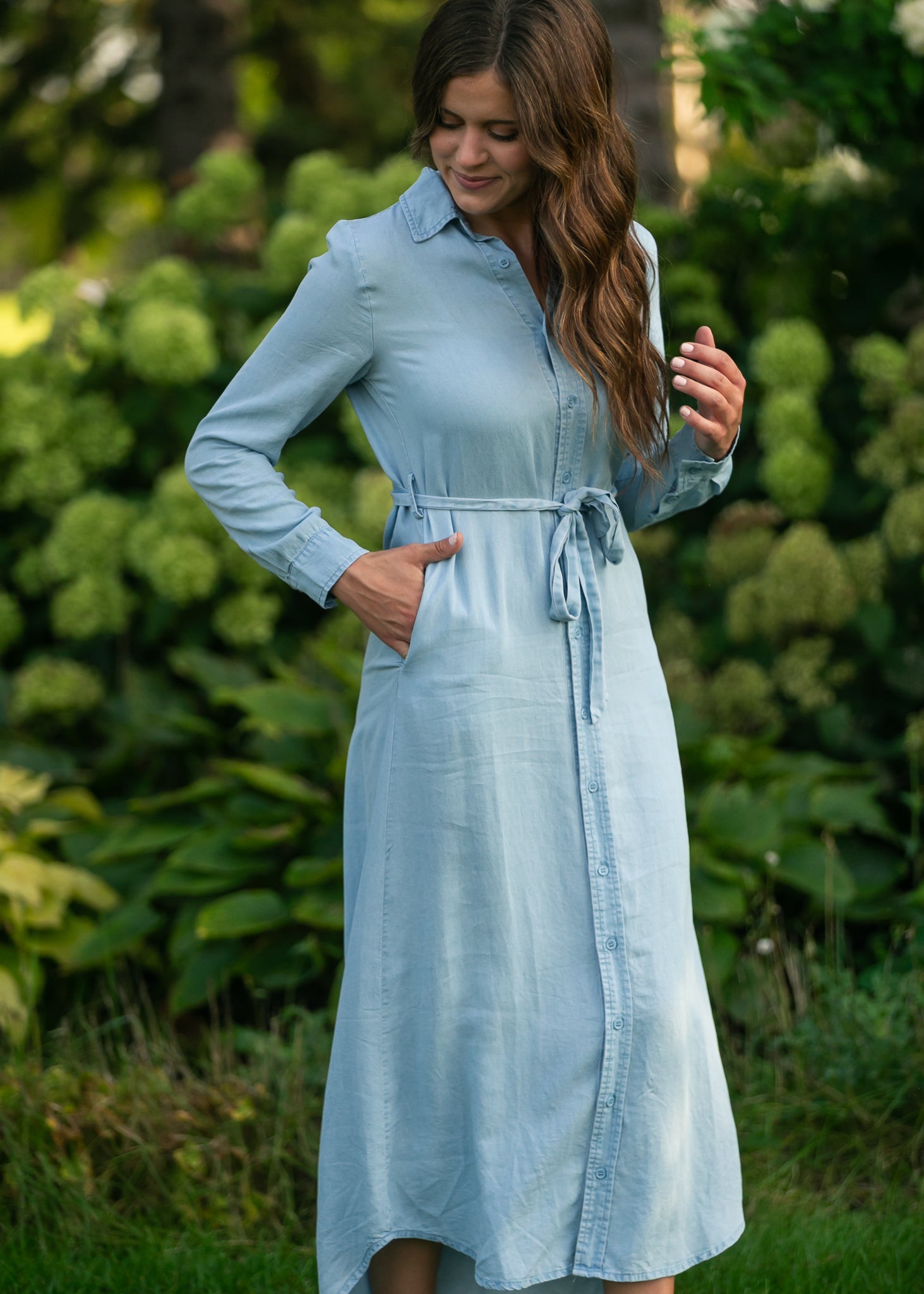 Robe à manches longues en chambray Hazel