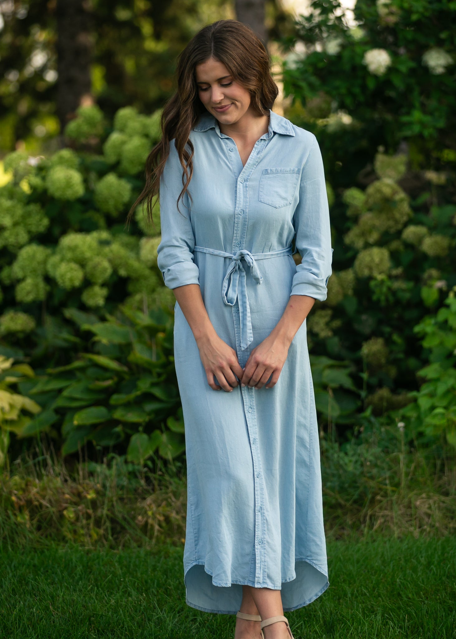 Robe à manches longues en chambray Hazel