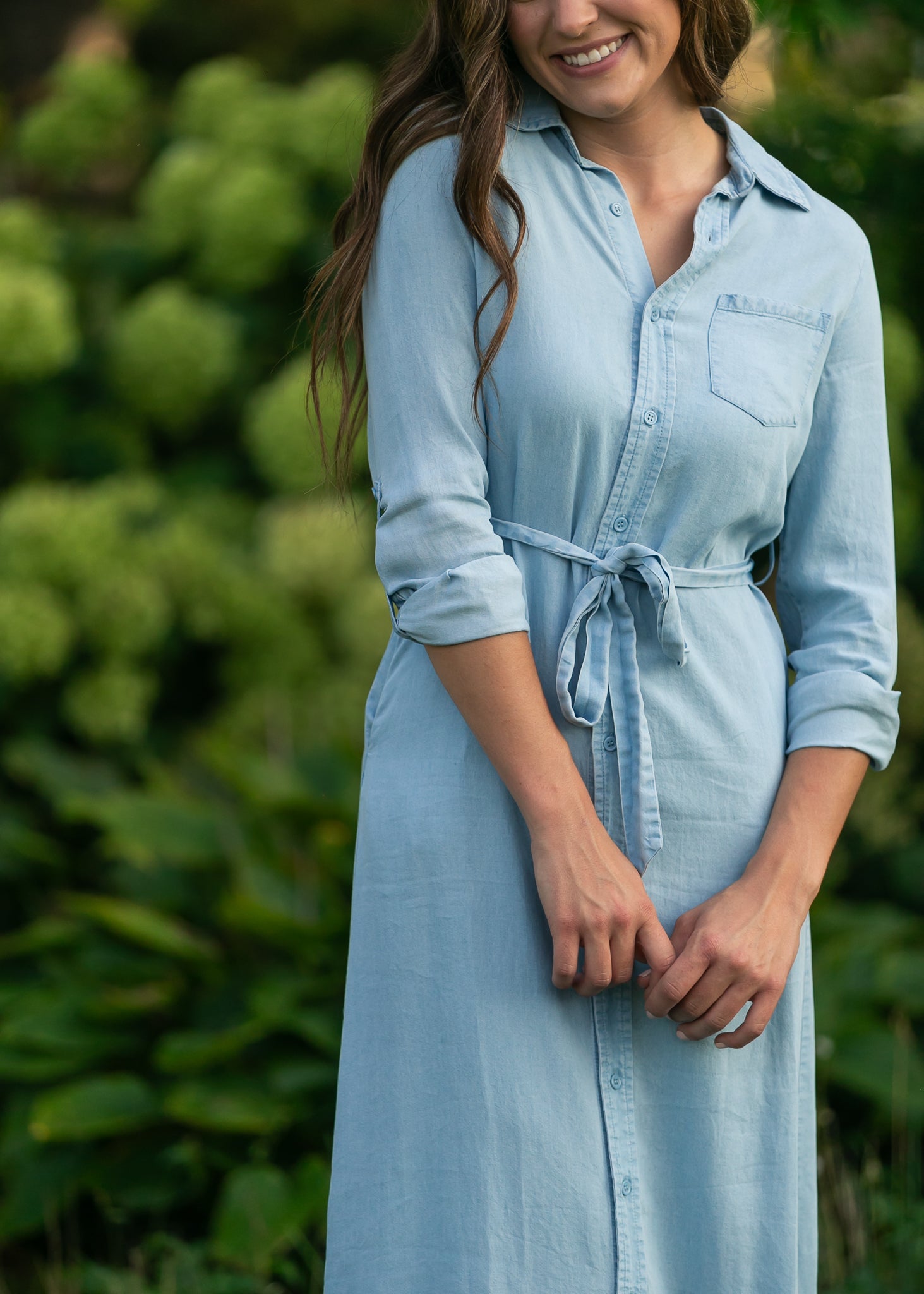 Robe à manches longues en chambray Hazel