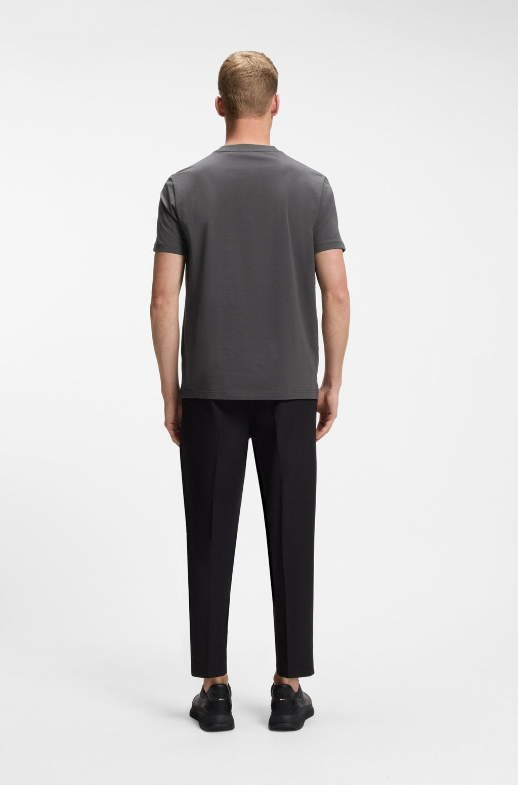 T-shirt Boss Green à logo contrastant - Anthracite