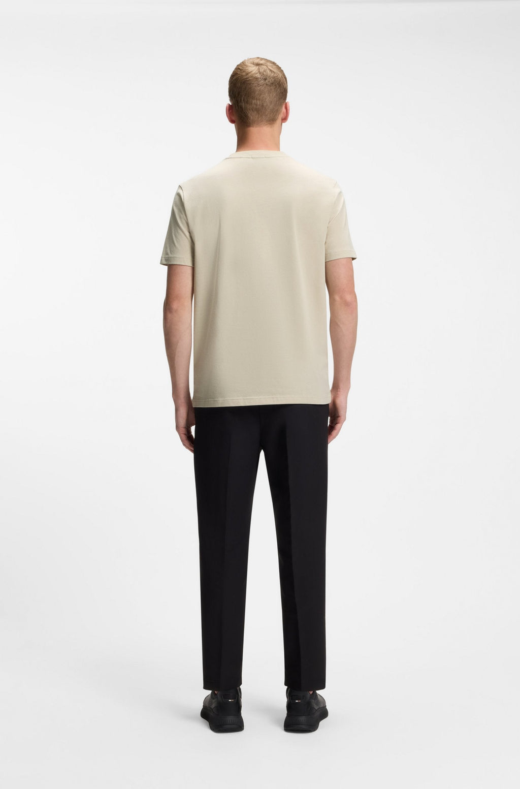 T-shirt Boss Green avec logo contrastant - Beige