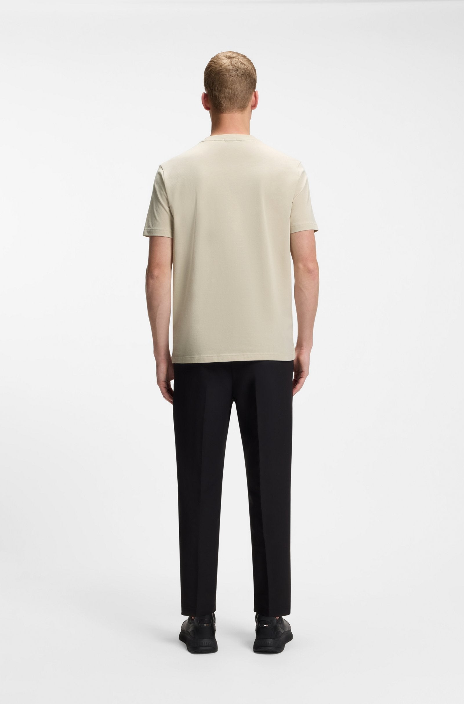 T-shirt Boss Green avec logo contrastant - Beige