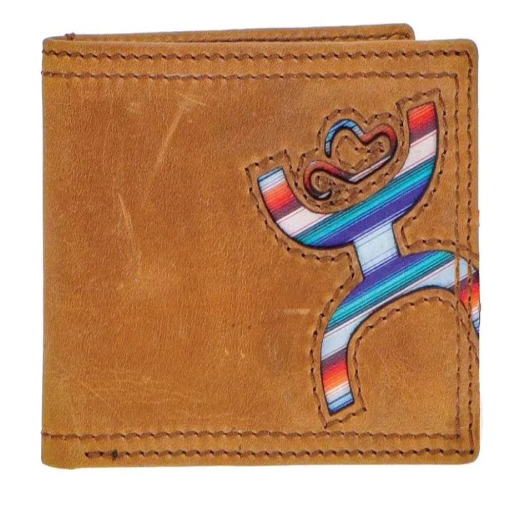 Portefeuille Homme à Deux Volets HOOey Inlay Serape Hands-Up (Tan)