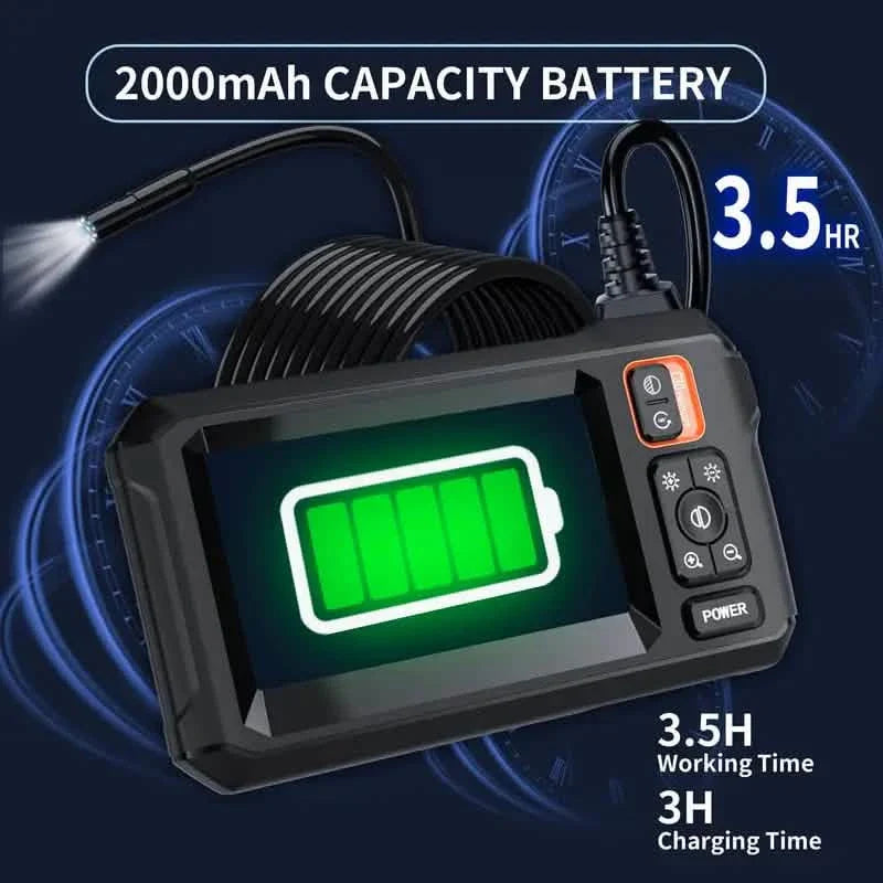 Endoscope HD 1080P avec écran LCD 4,3" – Caméra étanche rechargeable