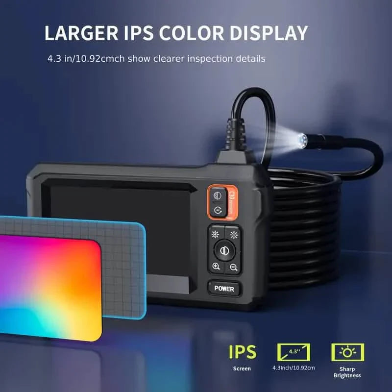 Endoscope HD 1080P avec écran LCD 4,3" – Caméra étanche rechargeable