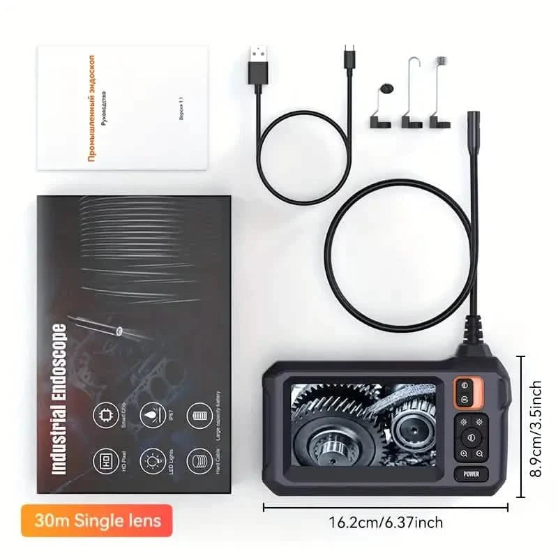 Endoscope HD 1080P avec écran LCD 4,3" – Caméra étanche rechargeable