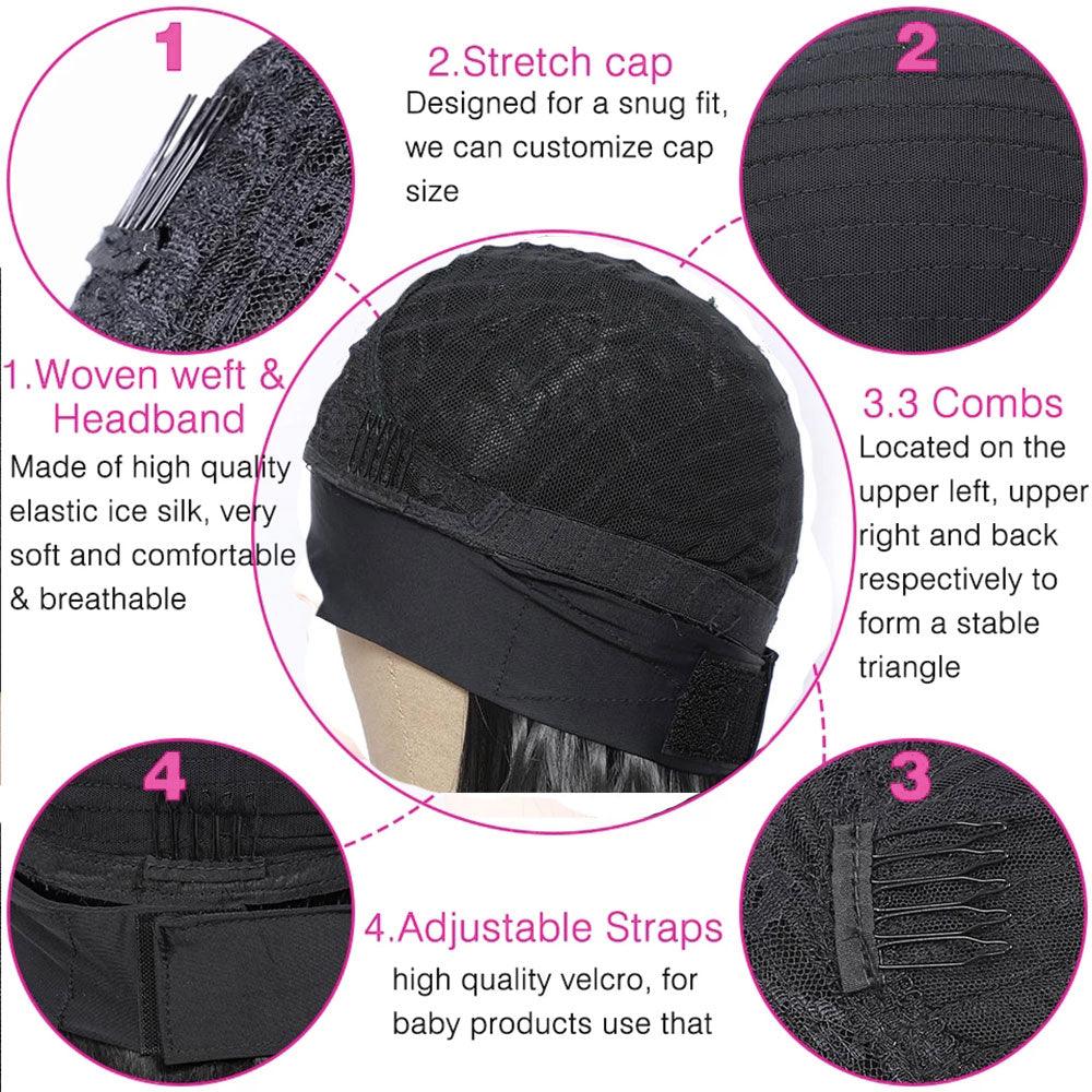 Perruques bandeau synthétiques lisses courtes bob perruque synthétique pour femmes noires perruques faciles à porter pour femmes noires perruques de cosplay pour femmes cadeaux pour petites amies