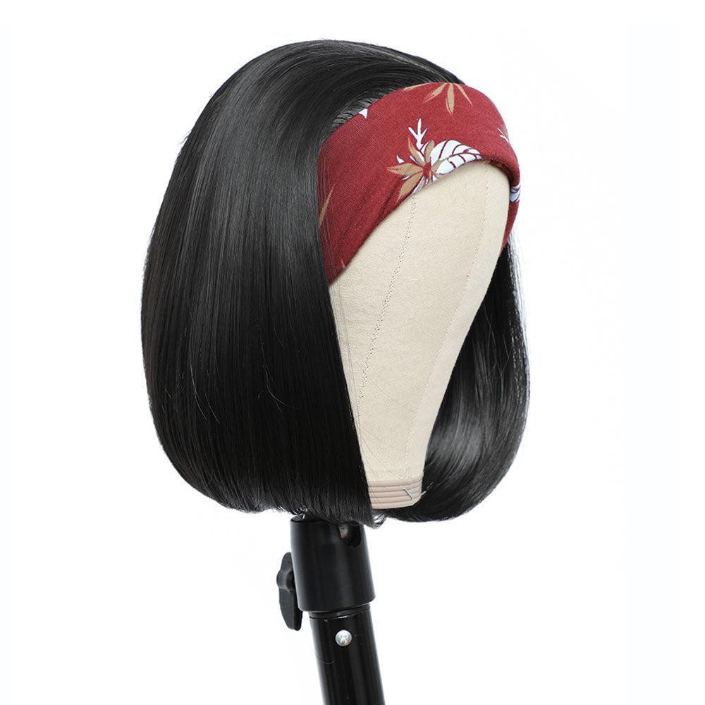 Perruques bandeau synthétiques lisses courtes bob perruque synthétique pour femmes noires perruques faciles à porter pour femmes noires perruques de cosplay pour femmes cadeaux pour petites amies