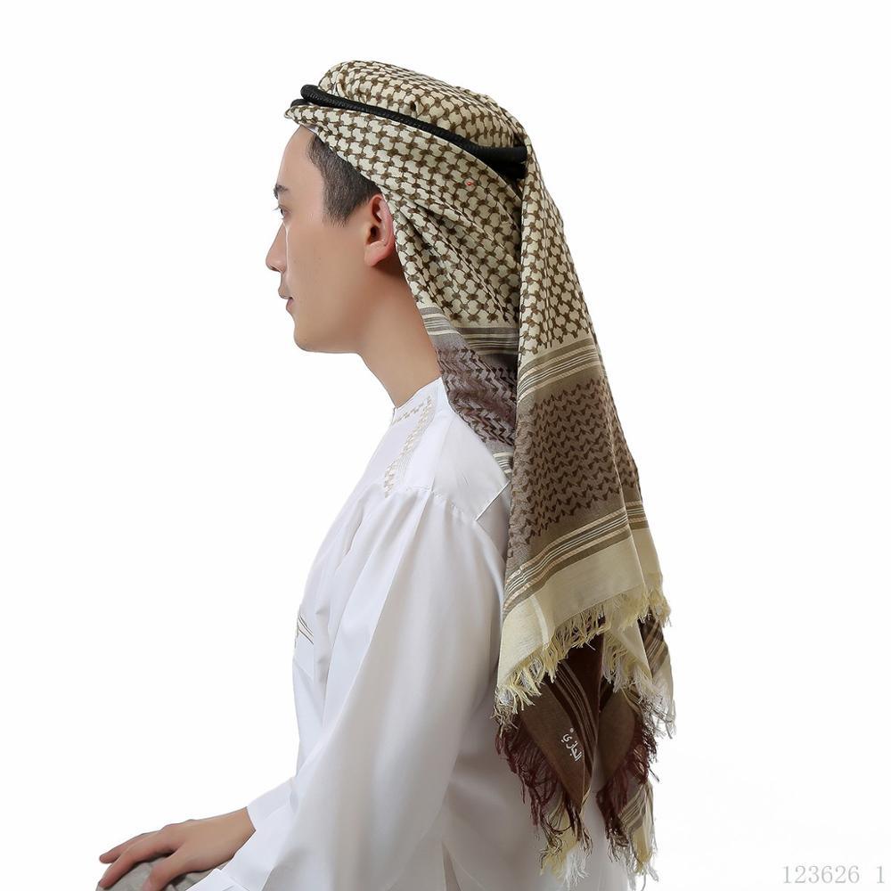 Foulard Hijab Homme Coton Arabe Hijab Burqa Palestine Keffieh Écharpe Vêtements Islamiques Arabes Homme Musulman Hijab Foulard Motif de Shemagh Keffieh Arabe Homme Arabe Keffieh Foulard Musulman Arabe Homme Châle
