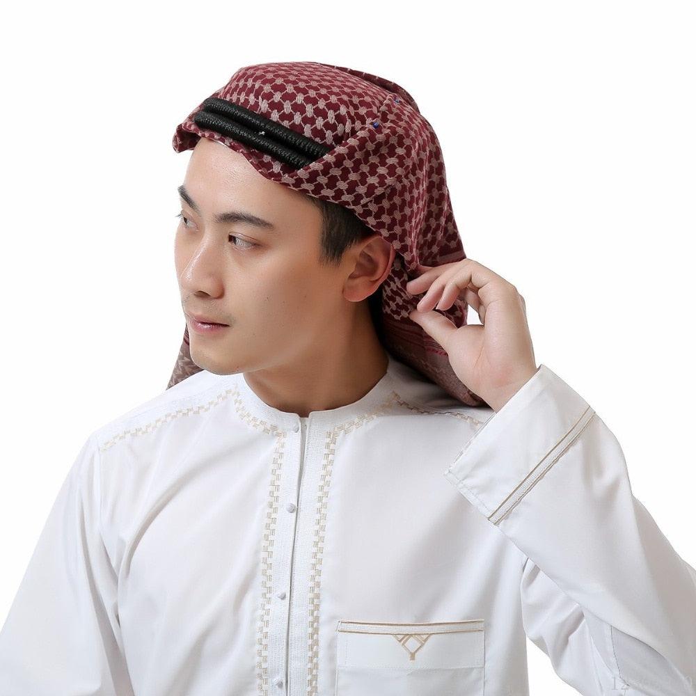 Foulard Hijab Homme Coton Arabe Hijab Burqa Palestine Keffieh Écharpe Vêtements Islamiques Arabes Homme Musulman Hijab Foulard Motif de Shemagh Keffieh Arabe Homme Arabe Keffieh Foulard Musulman Arabe Homme Châle