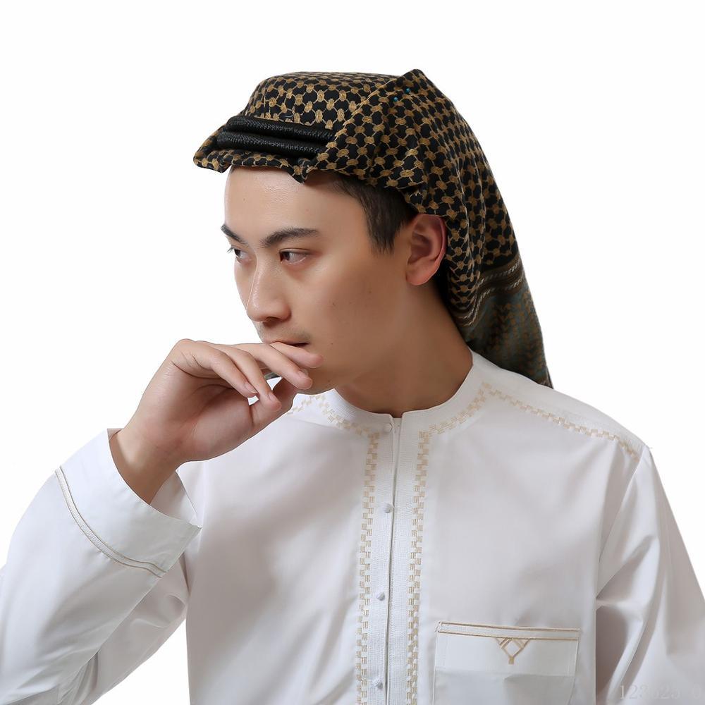 Foulard Hijab Homme Coton Arabe Hijab Burqa Palestine Keffieh Écharpe Vêtements Islamiques Arabes Homme Musulman Hijab Foulard Motif de Shemagh Keffieh Arabe Homme Arabe Keffieh Foulard Musulman Arabe Homme Châle