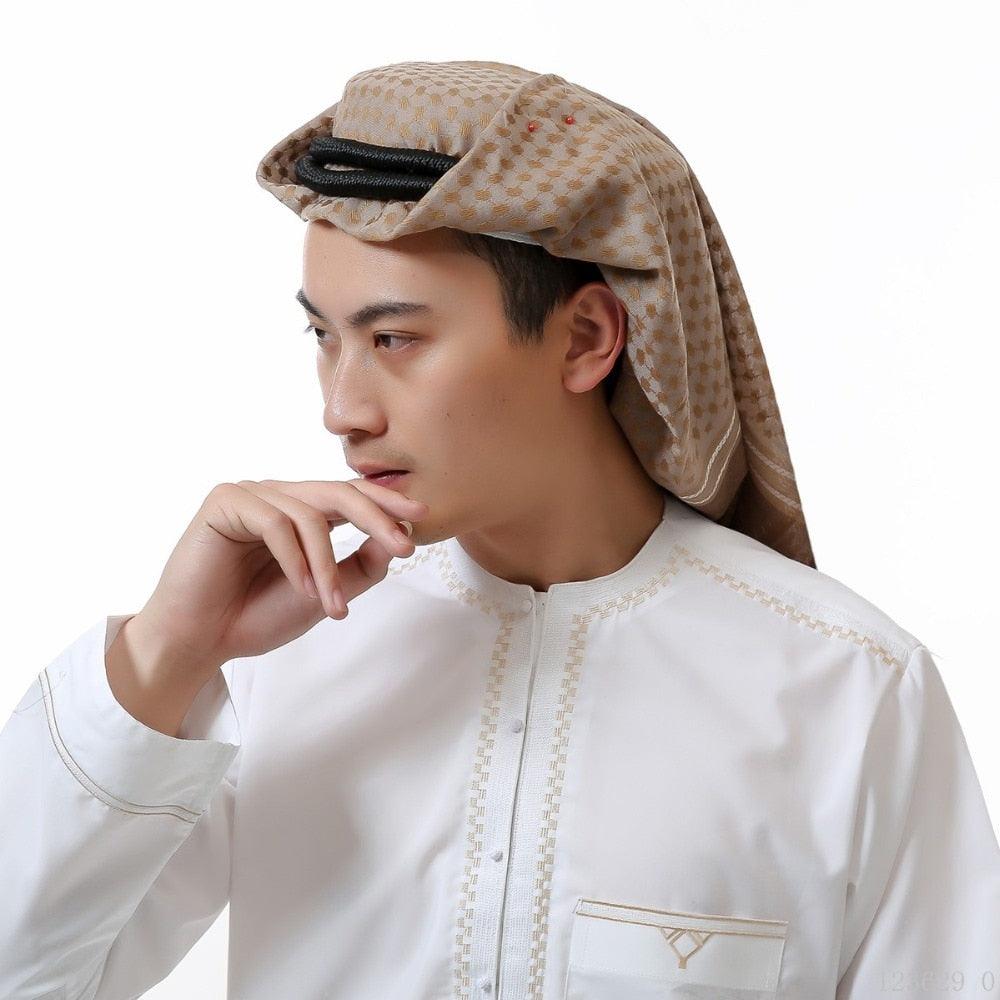 Foulard Hijab Homme Coton Arabe Hijab Burqa Palestine Keffieh Écharpe Vêtements Islamiques Arabes Homme Musulman Hijab Foulard Motif de Shemagh Keffieh Arabe Homme Arabe Keffieh Foulard Musulman Arabe Homme Châle