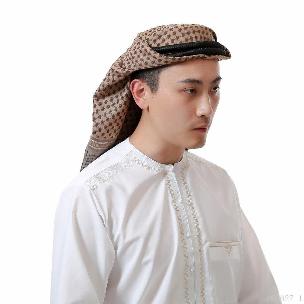 Foulard Hijab Homme Coton Arabe Hijab Burqa Palestine Keffieh Écharpe Vêtements Islamiques Arabes Homme Musulman Hijab Foulard Motif de Shemagh Keffieh Arabe Homme Arabe Keffieh Foulard Musulman Arabe Homme Châle