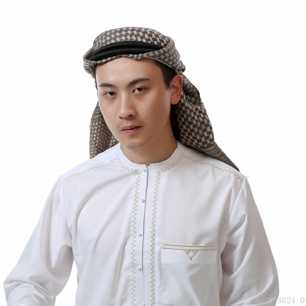 Foulard Hijab Homme Coton Arabe Hijab Burqa Palestine Keffieh Écharpe Vêtements Islamiques Arabes Homme Musulman Hijab Foulard Motif de Shemagh Keffieh Arabe Homme Arabe Keffieh Foulard Musulman Arabe Homme Châle