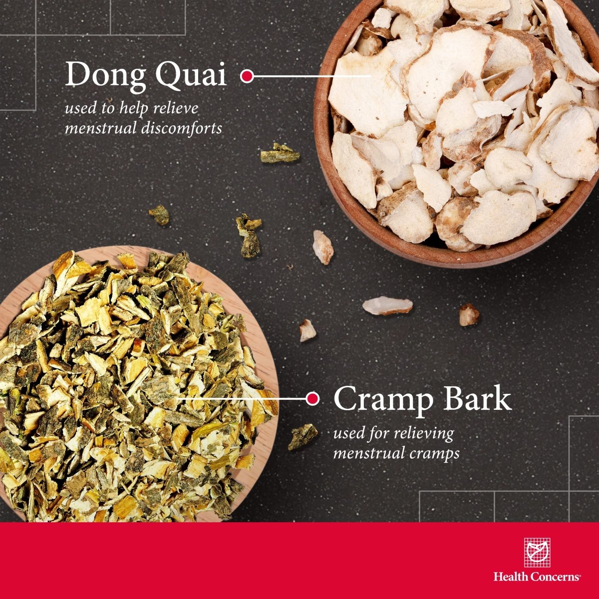 Health Concerns Cramp Bark Plus - Soulagement des crampes menstruelles et complément pour la santé des femmes - 90 gélules