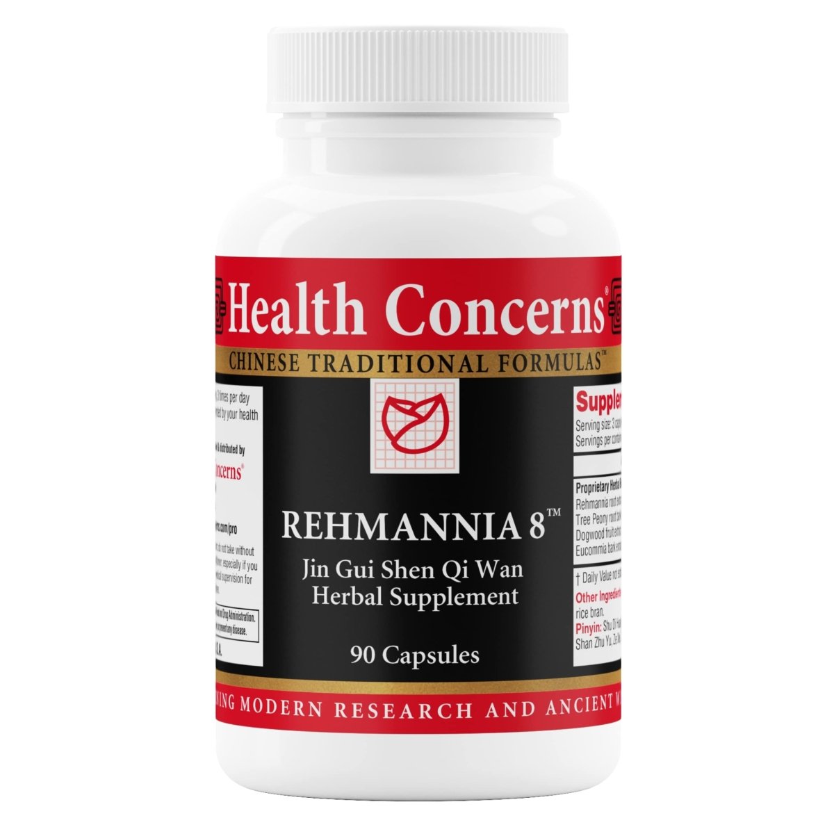 Problèmes de santé Rehmannia 8 - Gêne dorsale et santé des voies urinaires pour femmes et hommes - 90 capsules