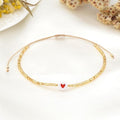 Bracelets cœur pour couple, Saint-Valentin, bijoux perlés, petit bracelet réglable pour couple, bracelet en corde tressée en cuir, bracelet mignon réglable pour l'amitié