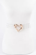 Ceinture transparente à boucle en métal en forme de cœur