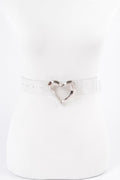 Ceinture transparente grande taille à boucle en métal en forme de cœur
