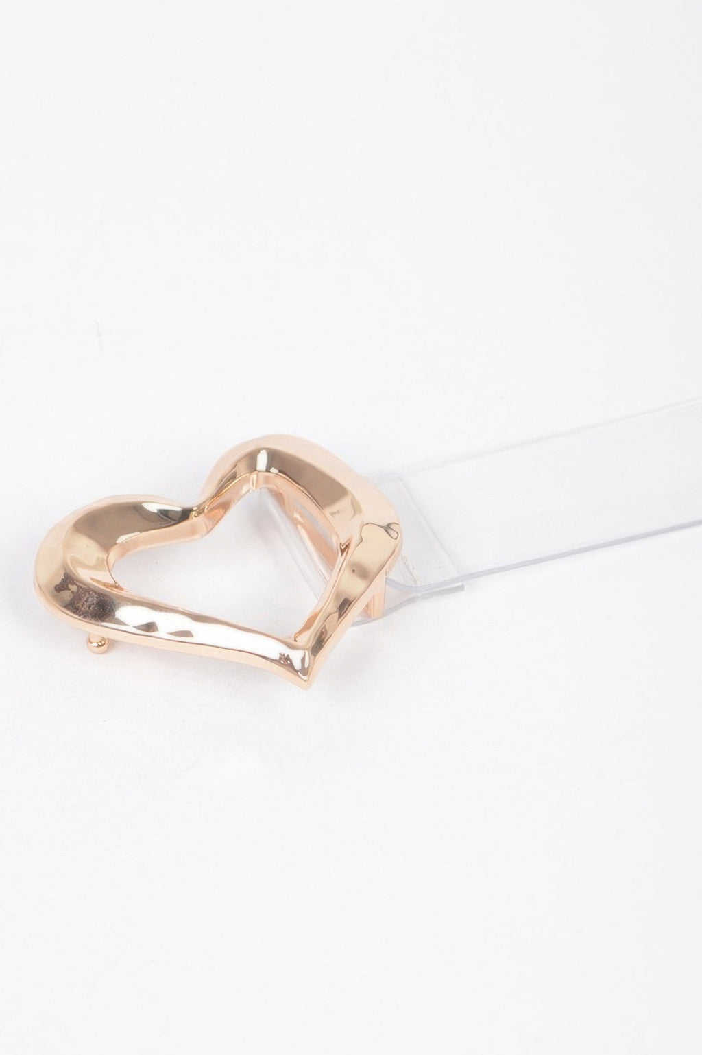 Ceinture transparente grande taille à boucle en métal en forme de cœur