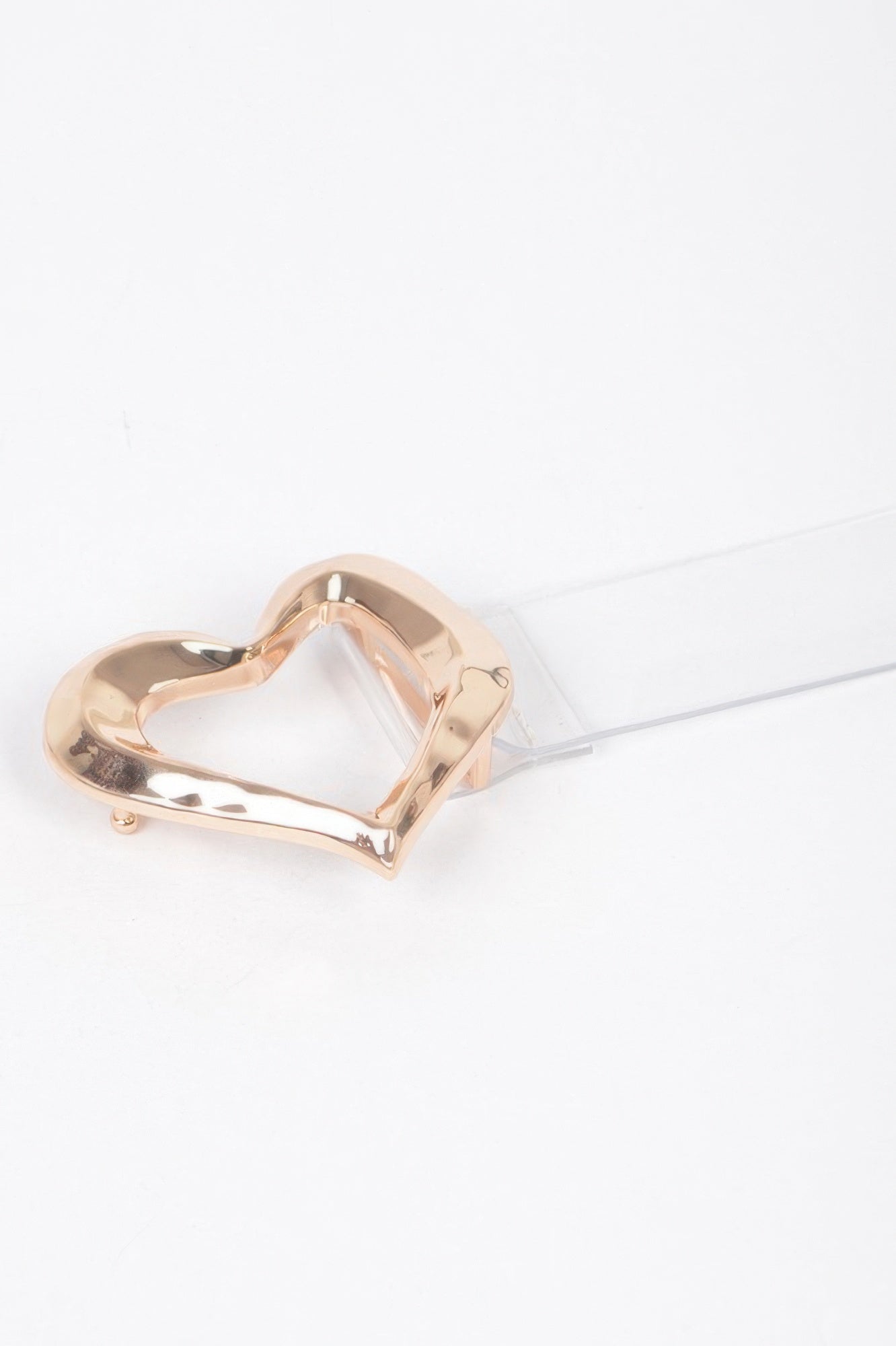 Ceinture transparente grande taille à boucle en métal en forme de cœur