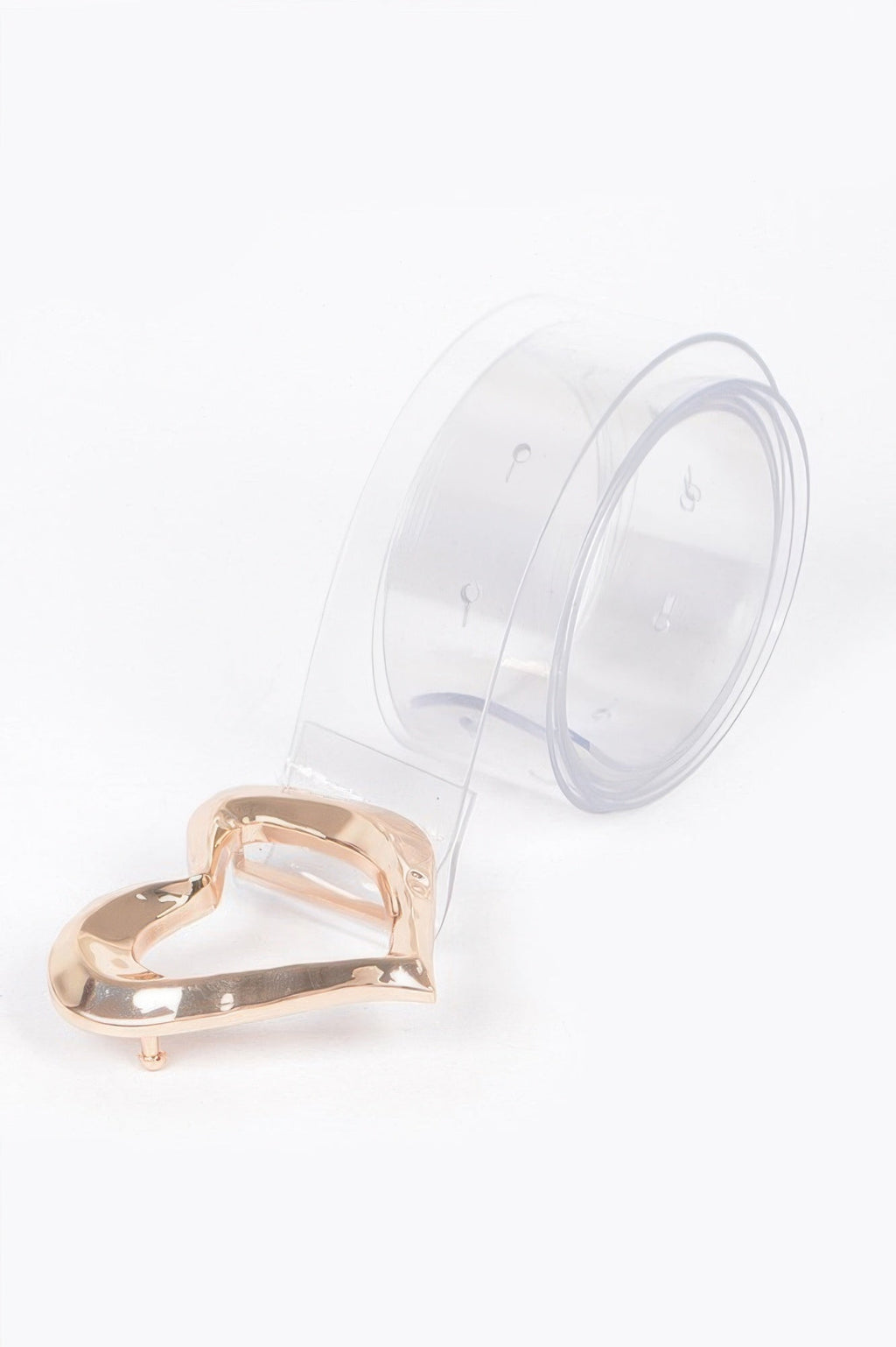 Ceinture transparente grande taille à boucle en métal en forme de cœur