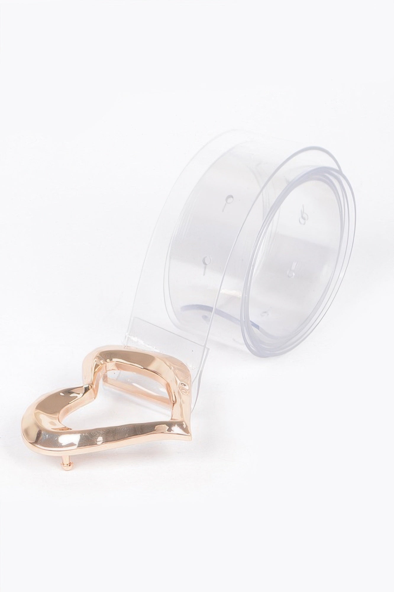 Ceinture transparente grande taille à boucle en métal en forme de cœur