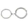 Bracelets de couple magnétiques en acier inoxydable en forme de cœur, bracelets de chaîne tendance avec breloque cœur, bracelets assortis pour couples, bracelet de promesse, chaîne à maillons en acier inoxydable pour femmes, bracelet d'amour pour couples
