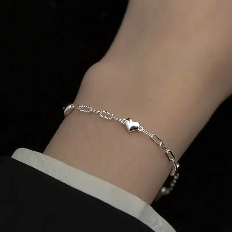 Bracelet en argent S925 en forme de cœur