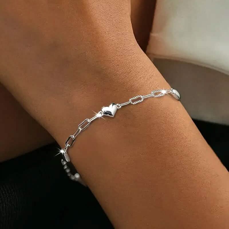 Bracelet en argent S925 en forme de cœur