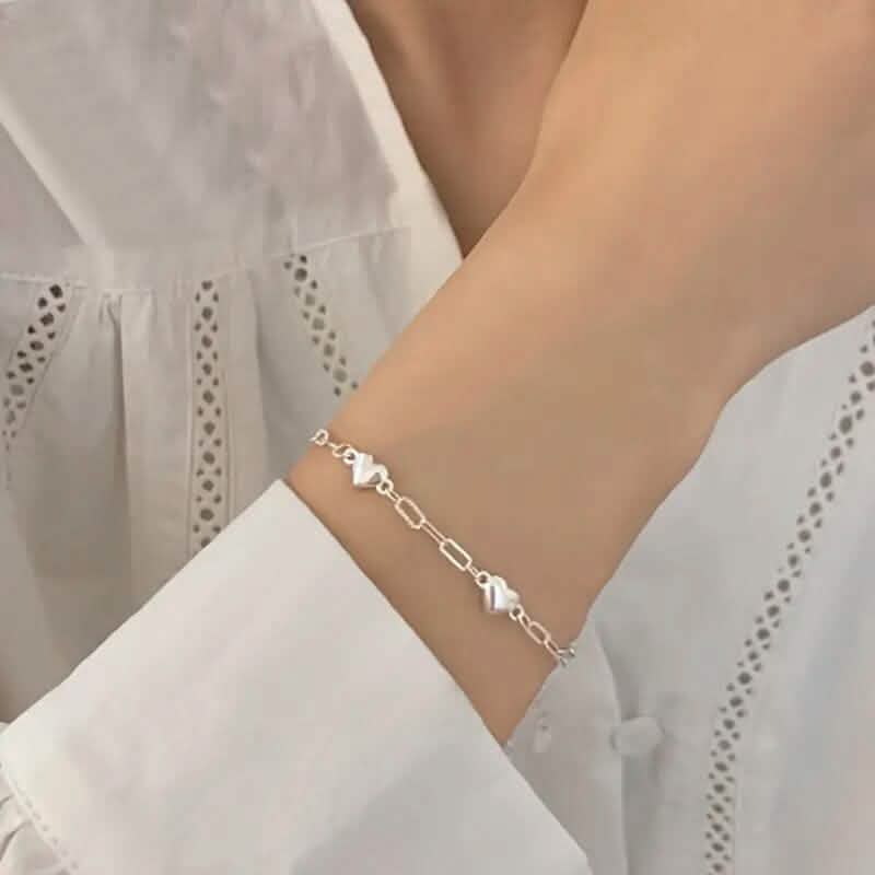 Bracelet en argent S925 en forme de cœur