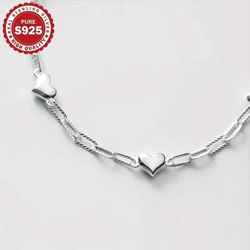 Bracelet en argent S925 en forme de cœur