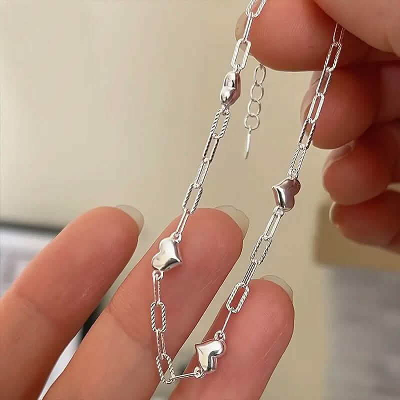 Bracelet en argent S925 en forme de cœur