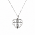 Sterling Silver Abacus Heart Necklace