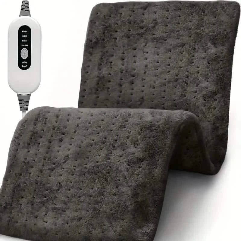 Coussin chauffant en flanelle douce de 30x60 cm avec 4 niveaux de chaleur jusqu'à 65°C et arrêt automatique après 2 heures