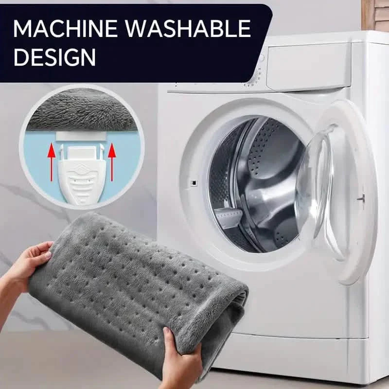 Coussin chauffant en flanelle douce de 30x60 cm avec 4 niveaux de chaleur jusqu'à 65°C et arrêt automatique après 2 heures