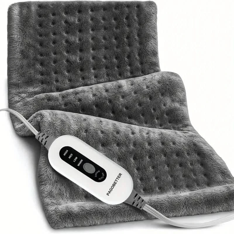 Coussin chauffant en flanelle douce de 30x60 cm avec 4 niveaux de chaleur jusqu'à 65°C et arrêt automatique après 2 heures