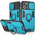 Coque de téléphone de protection robuste avec anneau rotatif intégré Support Béquille Coque antichoc Protection d'appareil photo Coque de téléphone Armor pour iPhone 13 Pro Max 12 11 XR XS Max Coque arrière antichoc avec support d'anneau
