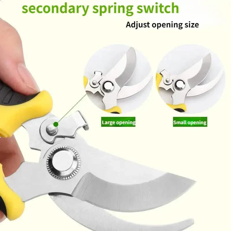 Sécateur robuste avec lames en acier inoxydable antirouille, outil de jardinage à main