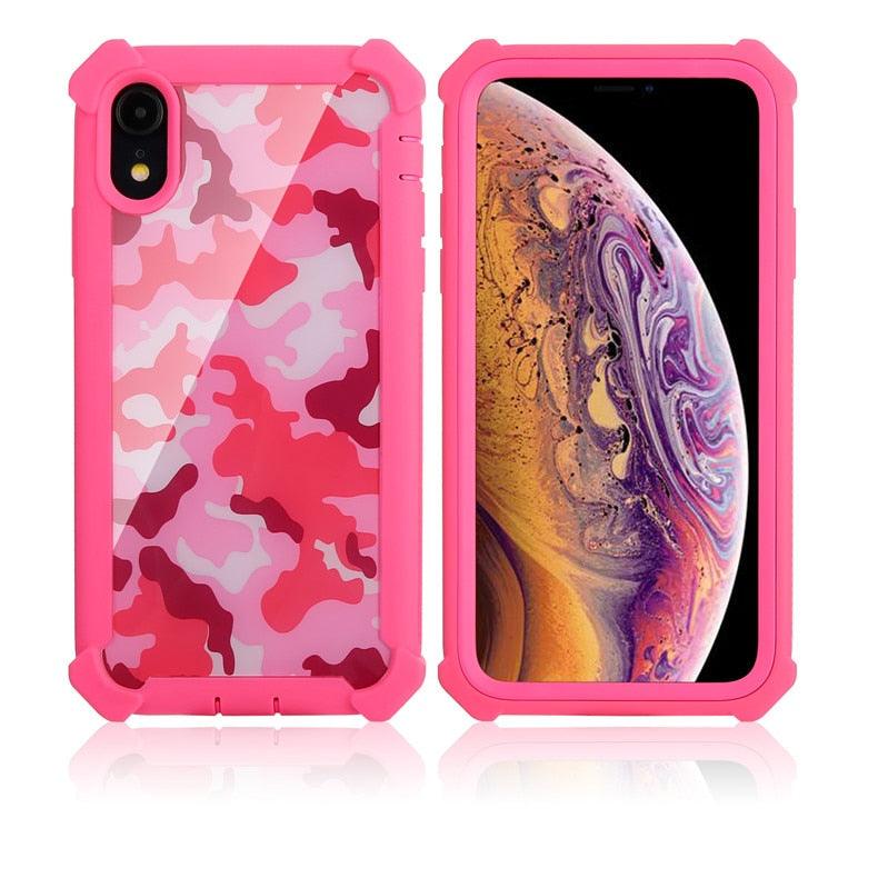Coque de téléphone antichoc robuste pour iPhone 14 13 12 Coque arrière souple transparente Étui pare-chocs transparent intégral avec protection d'écran intégrée pour iPhone