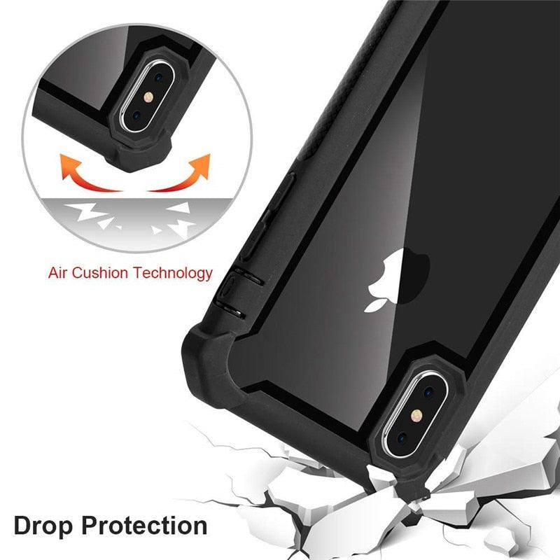 Coque de téléphone antichoc robuste pour iPhone 14 13 12 Coque arrière souple transparente Étui pare-chocs transparent intégral avec protection d'écran intégrée pour iPhone