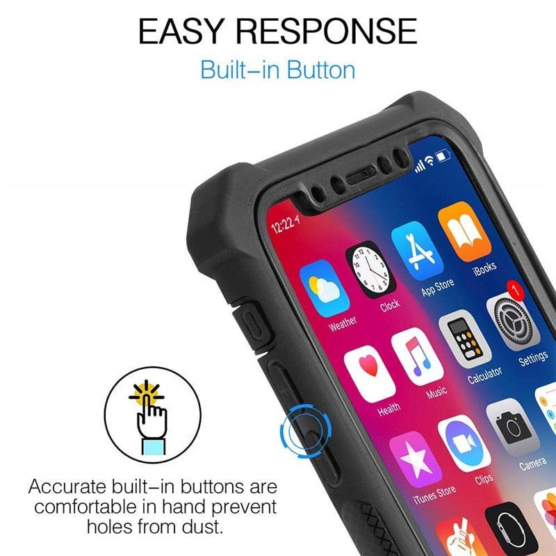 Coque de téléphone antichoc robuste pour iPhone 14 13 12 Coque arrière souple transparente Étui pare-chocs transparent intégral avec protection d'écran intégrée pour iPhone