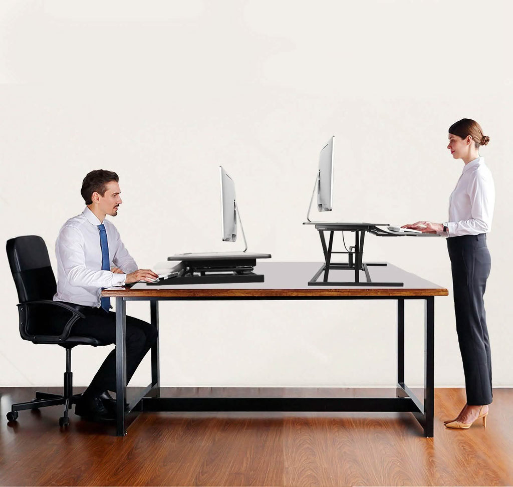 Poste de travail convertisseur de bureau assis-debout réglable en hauteur