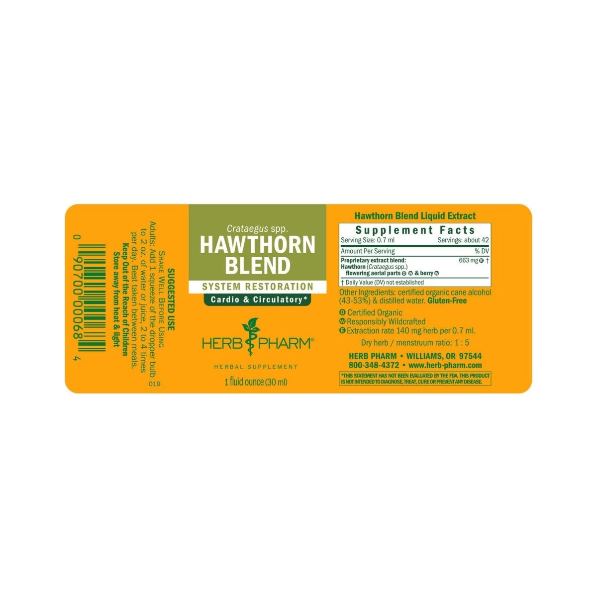 Herb Pharm Mélange Aubépine 4 oz