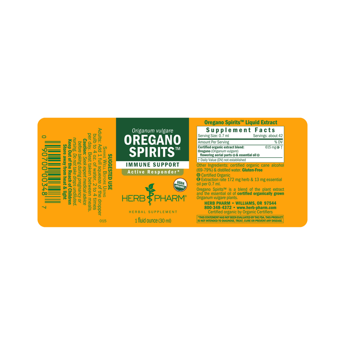 Herb Pharm Esprit de Menthe Poivrée 30 ml