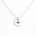 Collier Cœur estampillé main – Argent sterling, chaîne de 40 ou 45 cm