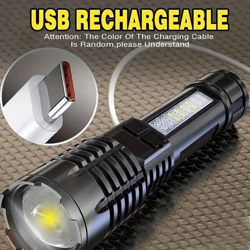 Lampes torches LED rechargeables haute luminosité avec batterie intégrée