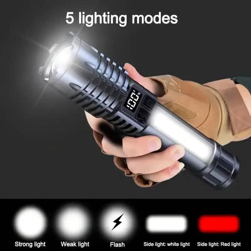Lampes torches LED rechargeables haute luminosité avec batterie intégrée