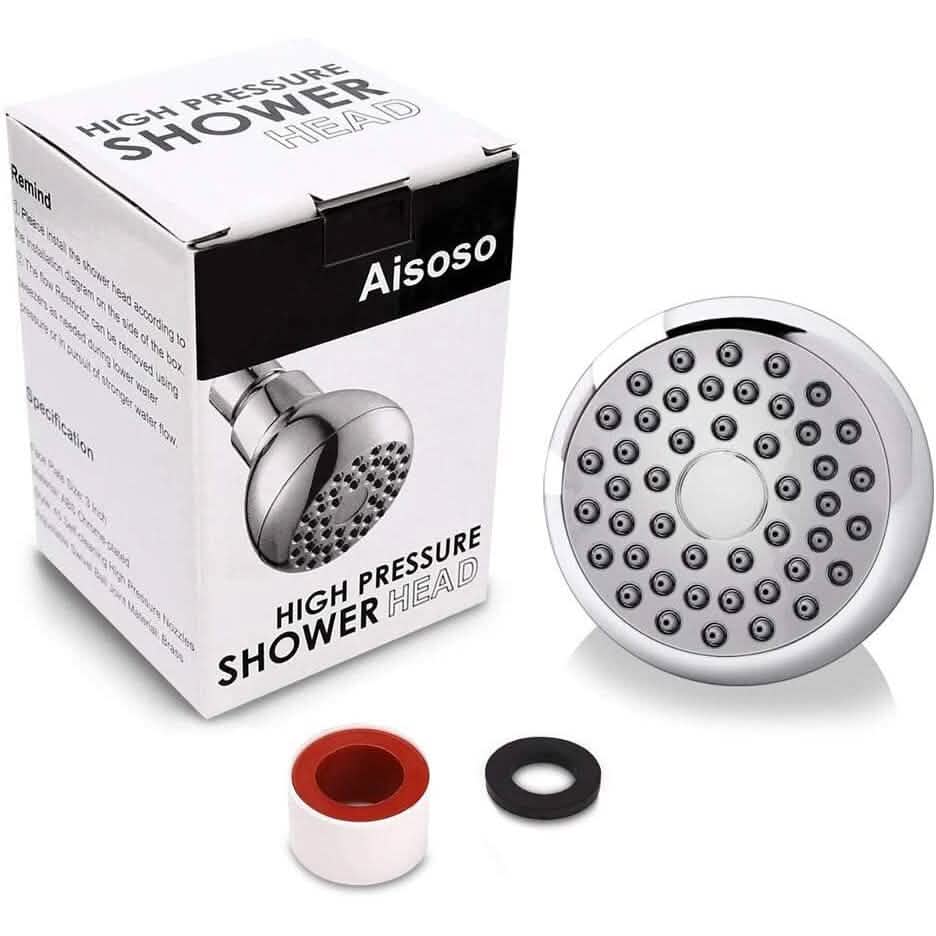 Pommeau de douche haute pression 3" anti-bouchon anti-fuite fixe avec rotule pivotante réglable en laiton